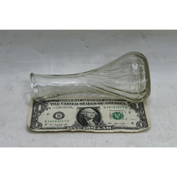 Vintage Clear Hoosier Glass 6" Swirl Bud Vase #4064 - Picture 7 of 8